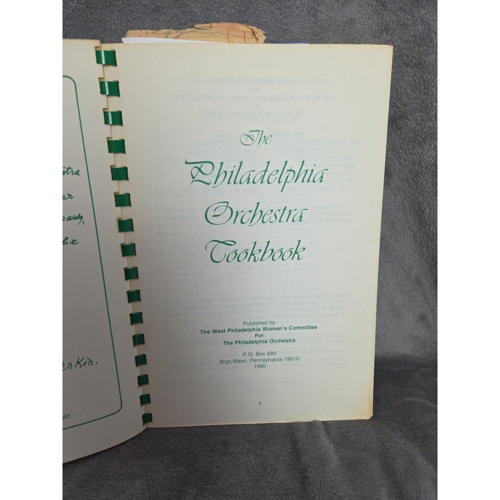The Philadelphia Orchestra Cookbook PA Vintage 1980s - Picture 3 of 4